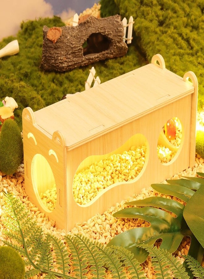 kcrygogo 7.9-Inch Natural Wood Hamster Smiley Face Tunnel Toy - Open-Ended Comfort Tube, DIY Cozy Happy Tunnel for Dwarf Hamsters, Gerbils, Mice - Image 2